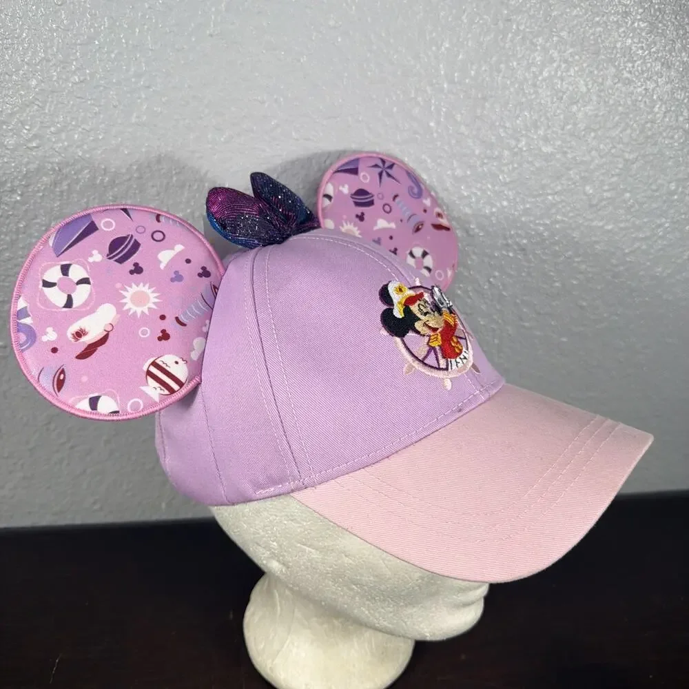 Disney Minnie Mouse Hat Cap Strapback OS Multicolor Adjustable 3D Ears Bow